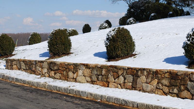 Snow On Natural Stone Walls Snow On Natural Stone Walls